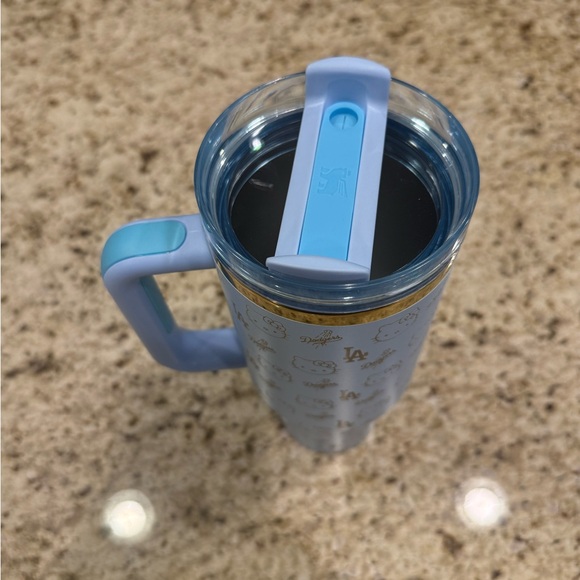 Stanley Light Blue Tumbler with Gold Hello Kitty and Dodgers Design - Picture 3 of 3